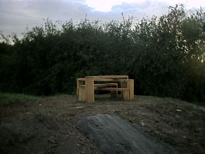 One of the seats installed alongside the
track
